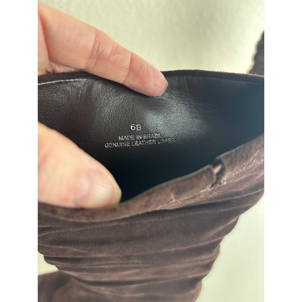 Talbots Chocolate Brown Ruched Suede Boots Size 6 - Picture 12 of 12